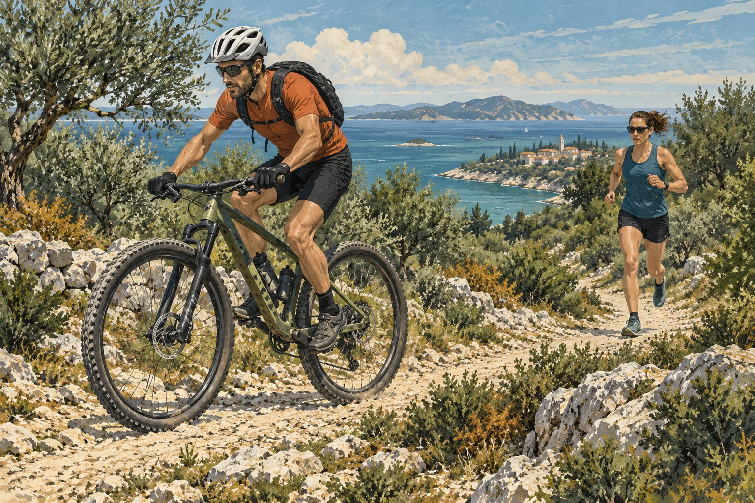 Ilustracija: kros duatlon uz obalu
